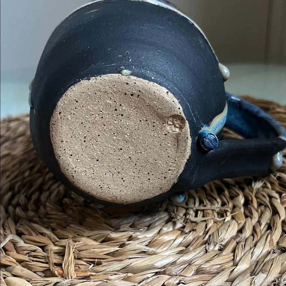 Artisan Blue and Black Ceramic Mug - Picture 9 of 11